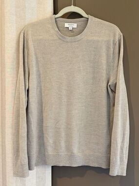 Banana Republic Merino Wool Tan Lightweight Crewneck Sweater, Size Medium